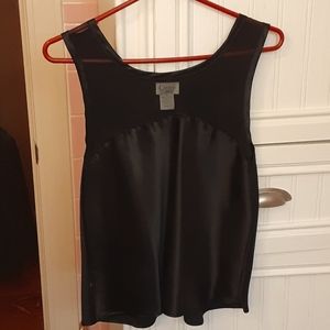 Black mesh/satin camisole
